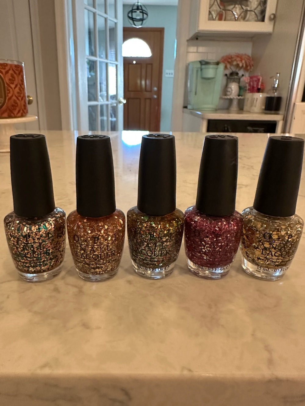 OPI Glitter Nail Polish Lot - Rainbow Connection, I Reached My Gold, etc
